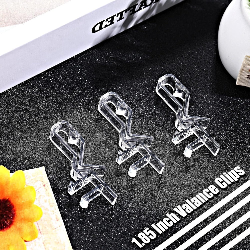 Transparent Valance Clips 30 Pack 185 Inch Easy Install Durable Plastic