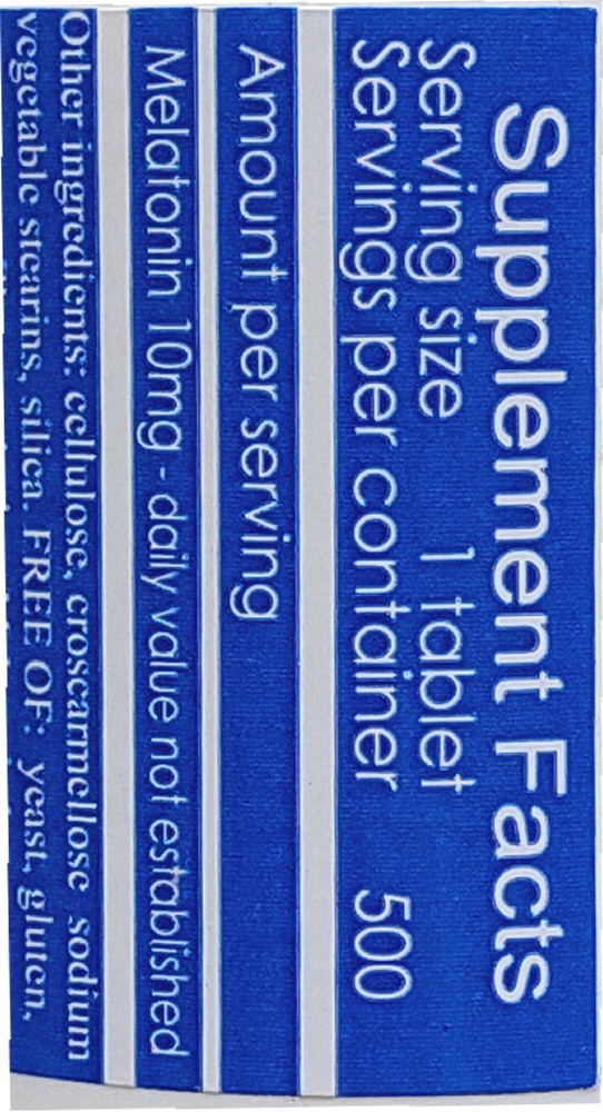Melatonin 10 mg, 500 count bottle, or 10 (ten) tablet sample pack, Rapid Release