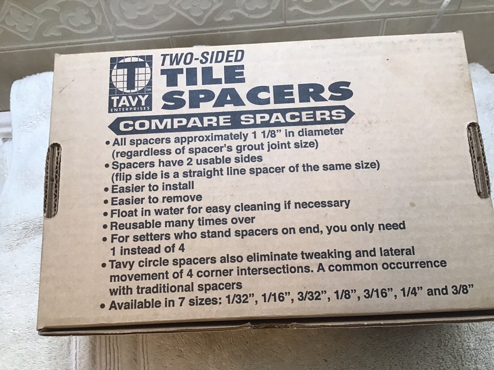 Tavy Tile Spacers Tavy Ceramic Floor Tile Spacers 1/4” Grout Width 2-Sided 500ct