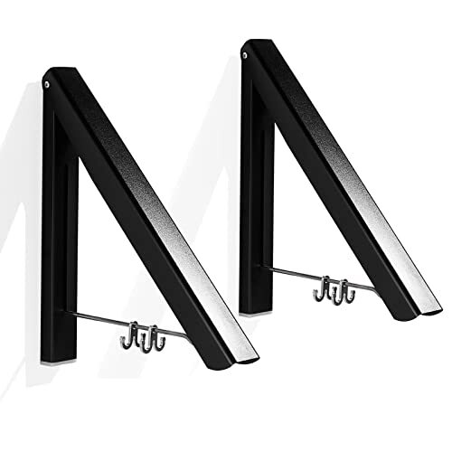 2Pack Retractable Clothes Drying Rack Wall Mounted Collapsible Laundry Hanger