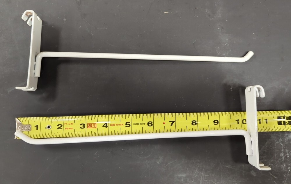 10" Gridwall Hooks - 20 White Hooks For Grid Wall or Mini Grid Cube Displays