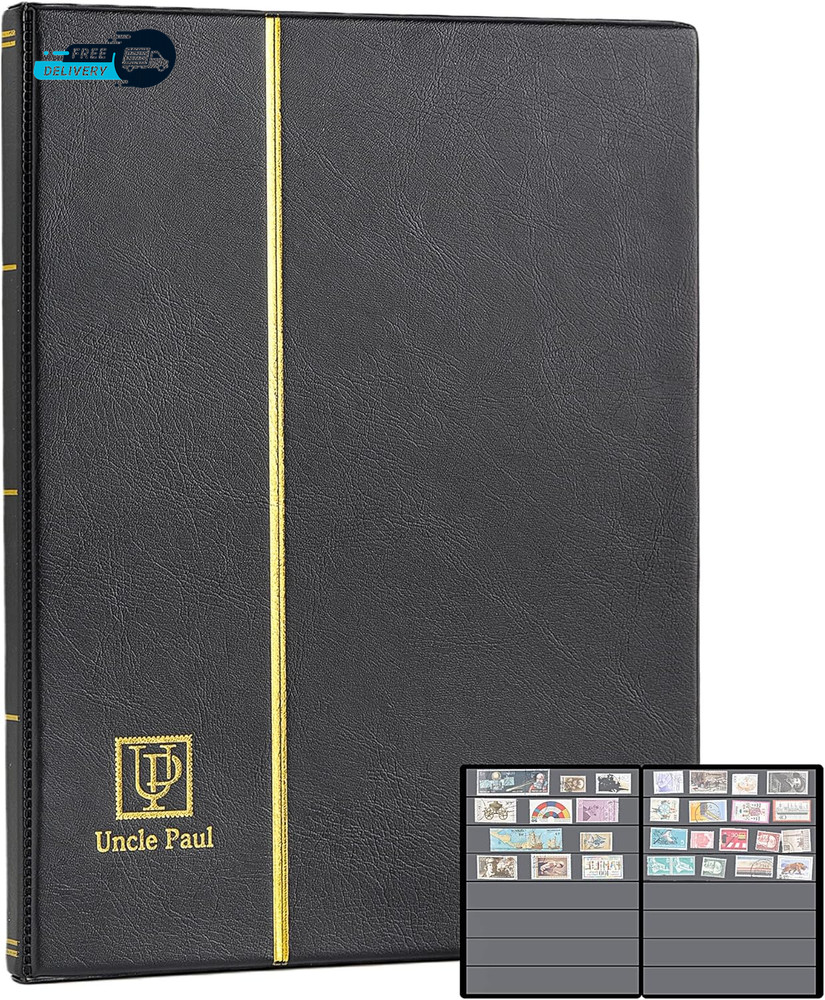 Stamp Albums 160 Pockets - Stockbooks with 30X197Mm Sleeves 10 Double Sided