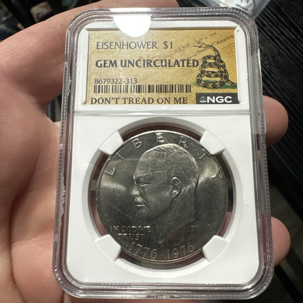 Nice Toned Eisenhower Dollar with peg leg  NGC Graded