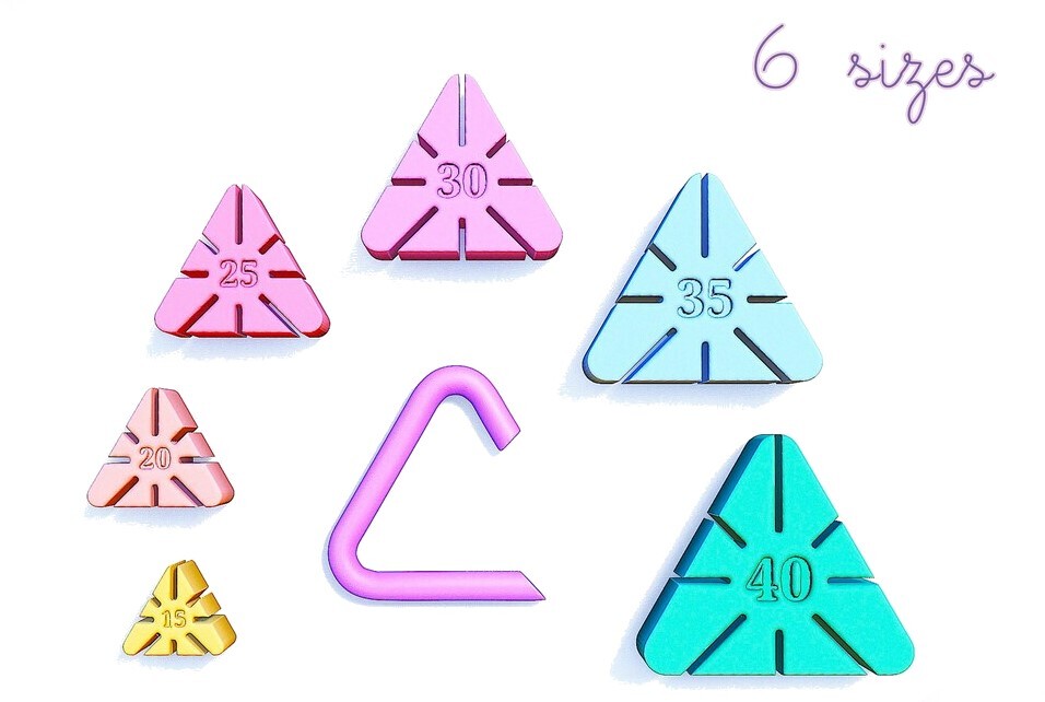 Hoop guide Triangle tools for Polymer (6 sizes included) Two versions available