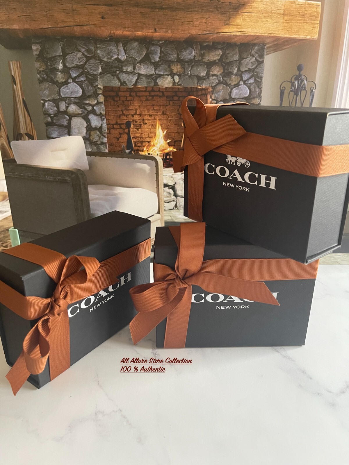🎀BN Coach Black Gift Box~Handle Bag~Envelope Bag~Gift tag Pick Size.🎀