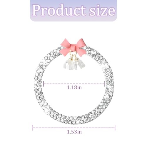 Bling Car Engine Start Stop Decoration Ring, 2PCS Rhinestone Crystal White