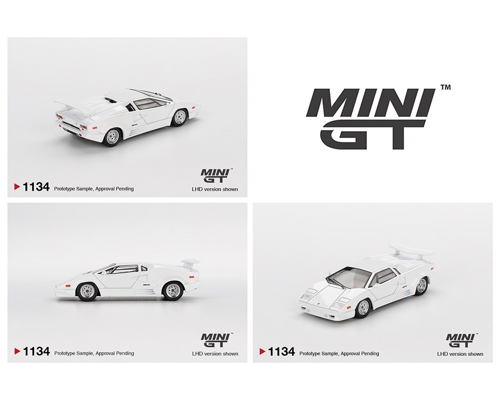 Mini GT Lamborghini Countach 25th Anniversary White #1134 1/64