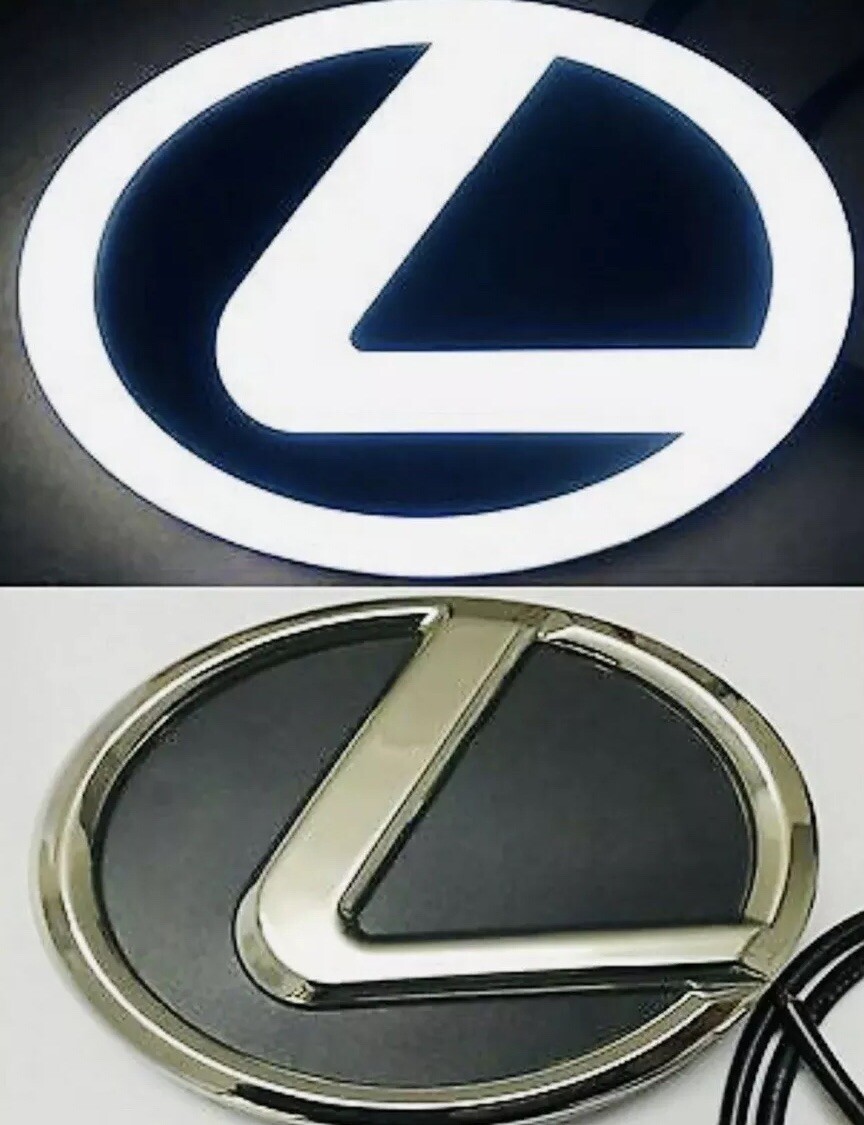 Lexus White 4D LED Emblems Logo 125mm LS270 RX450h CT200 EX250 IS250 IS350 ISF