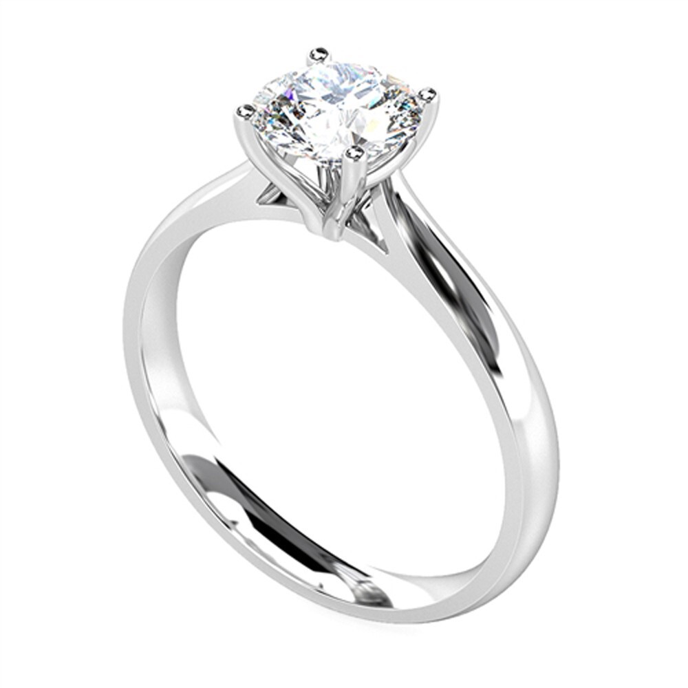 2.00 Ct Round Lab Created Diamond Engagement Wedding Ring14K Solid White Gold A