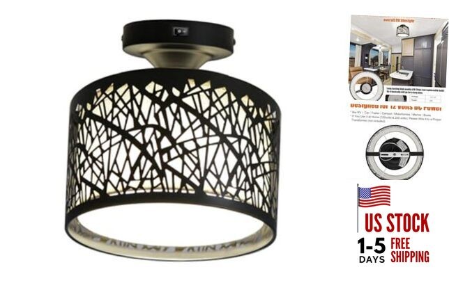 8-1/2'' LED RV Pendant Dining Table Geometric - Inspired Drum Ceiling Light