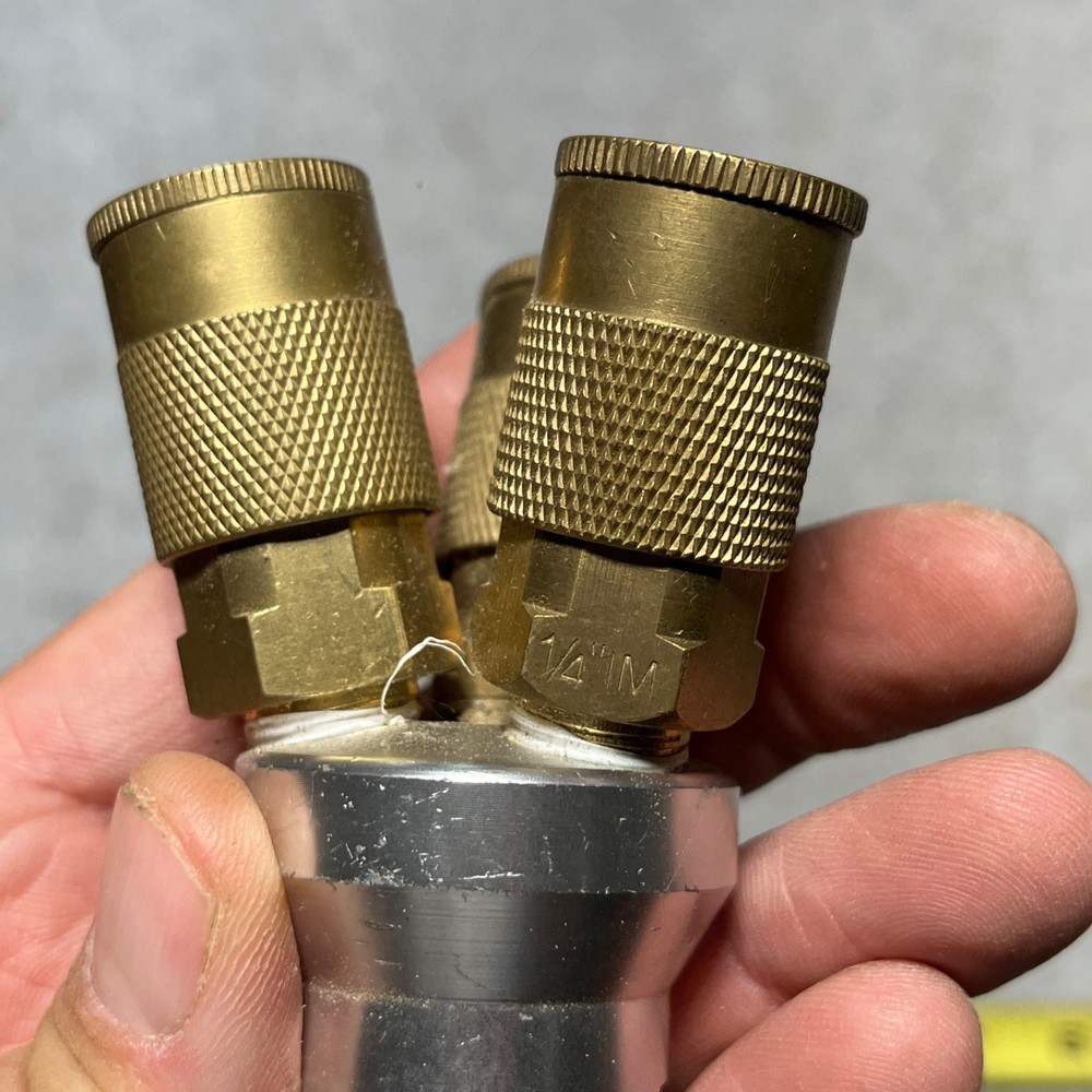 Metal Triple Extender Air Changing Coupler Adapter Socket 1/4” Brass
