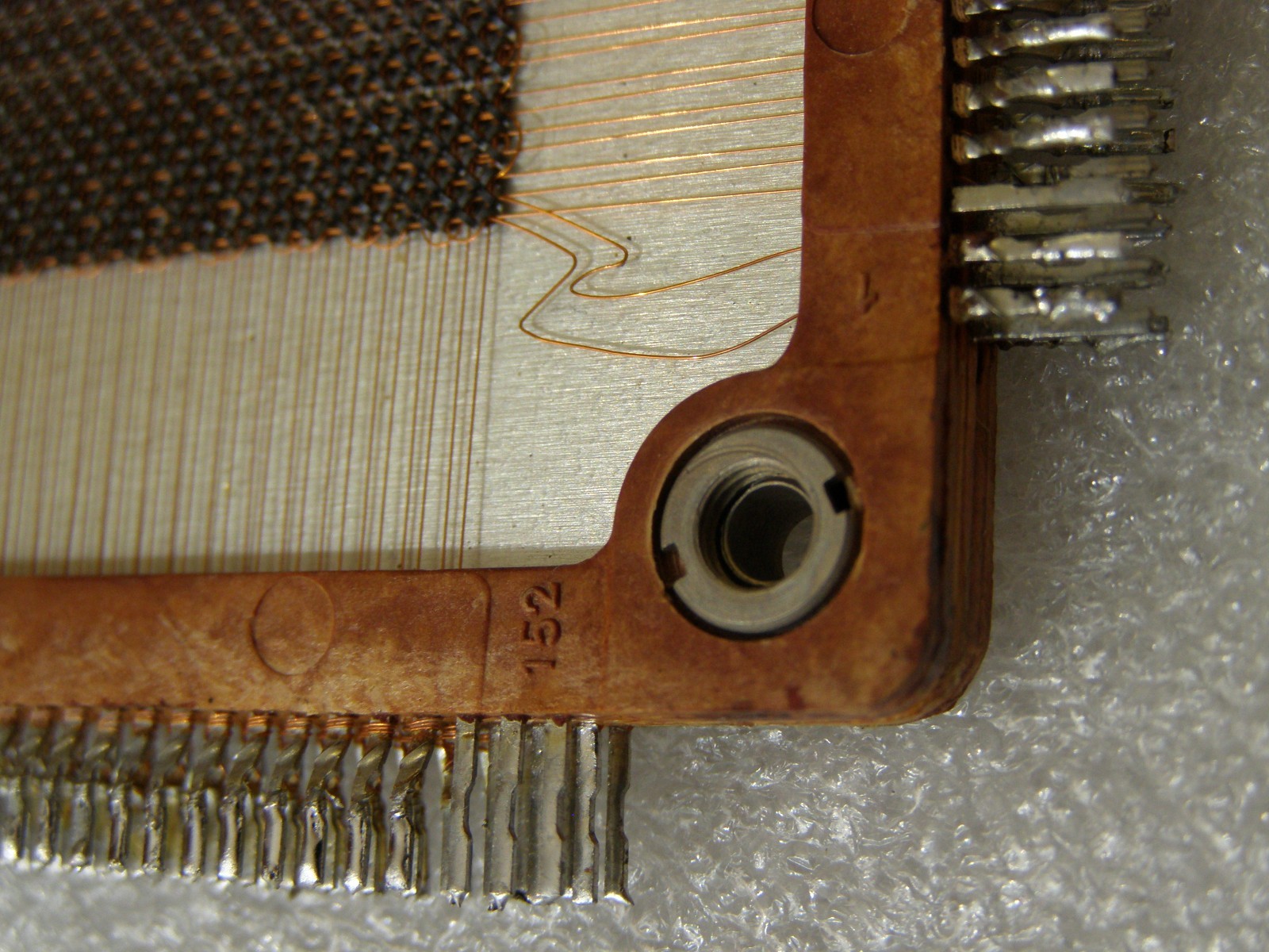 Dual-frame ferrite core memory plate 8192 bits, 1987.