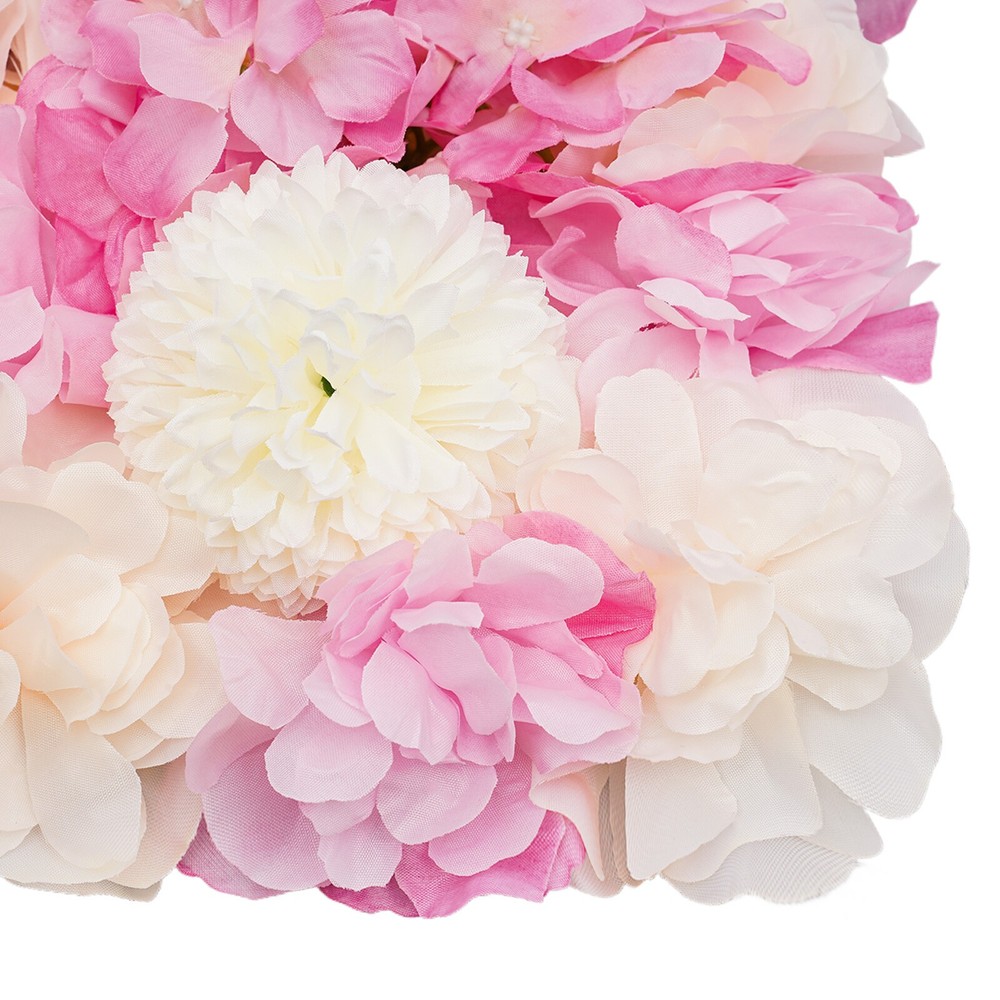 3D Flower Wall Panel-12pcs Artificial Flower Wall Background Silk Rose Wedding