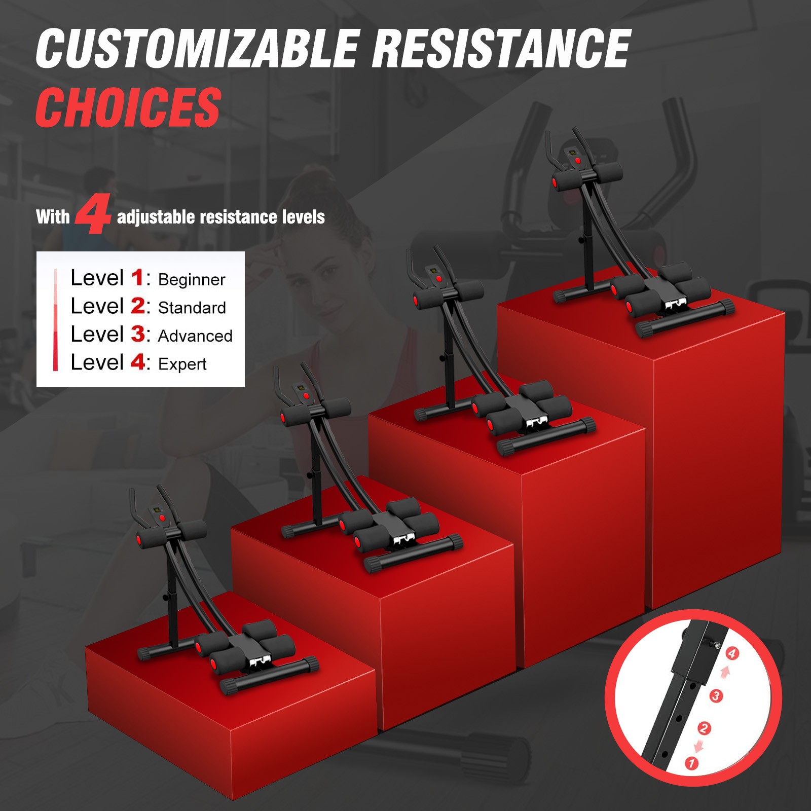 Ab Abdominal Exercise Machine Cruncher Trainer Body Shaper Gym Equipment Trainer