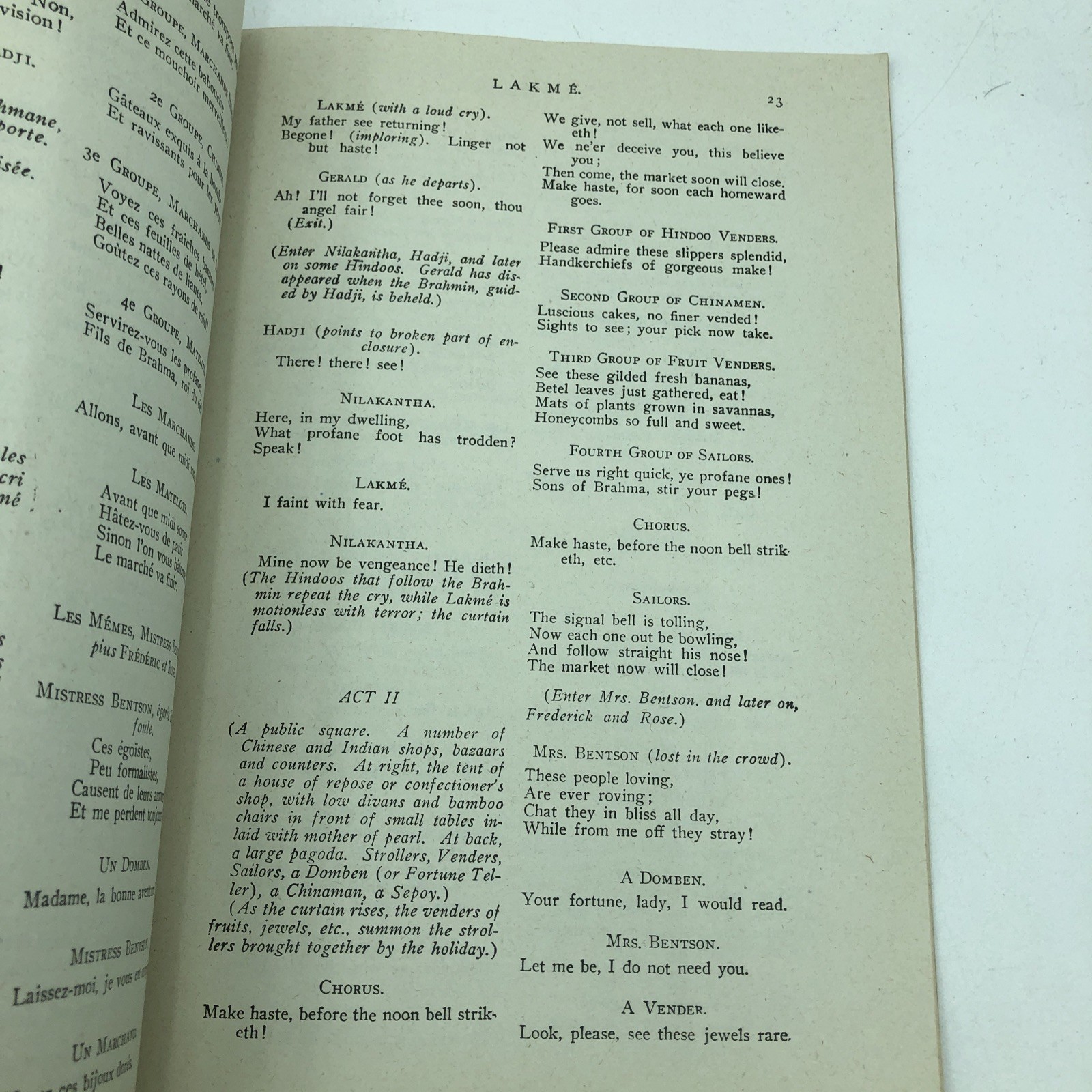 Grand Opera Librettos Program Lot 5 - Mona, Carmen, Lake, La Tosca, Rigoletto