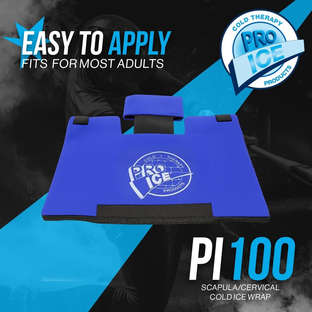 Pro Ice Scapula/Cervical Cold Ice Wrap with Inserts - Adjustable Ice Wrap for...