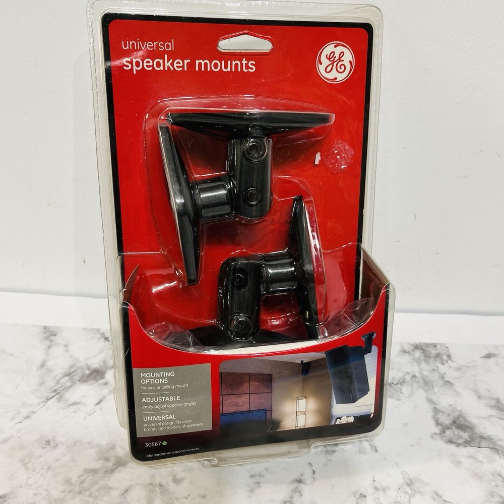 GE Universal Speaker Mounting Brackets - Wall or Ceiling Mount - NEW