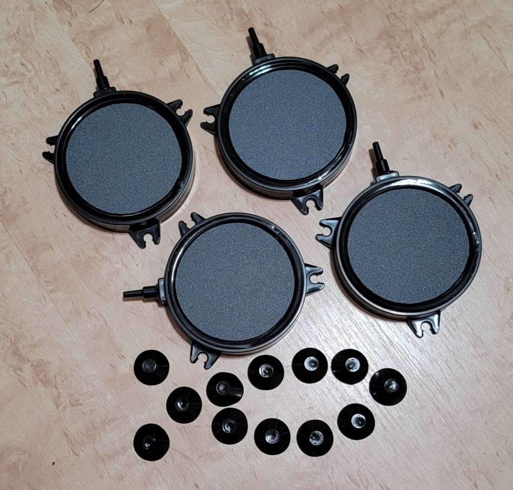 kathson 4.2 Inch Air Stone Disc Bubble Diffuser 4 PCS with Suction Cups