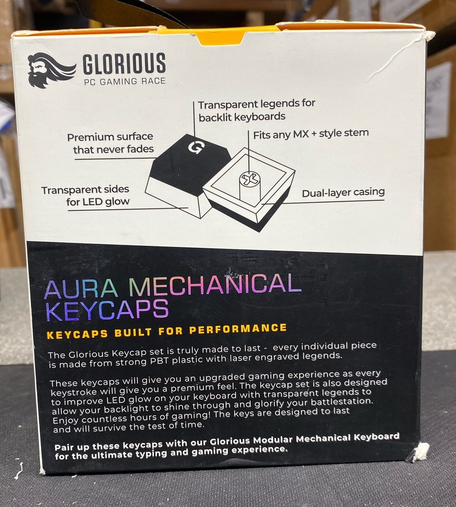 Glorious Aura Mechanical Keyboard Keycaps V2 - Black