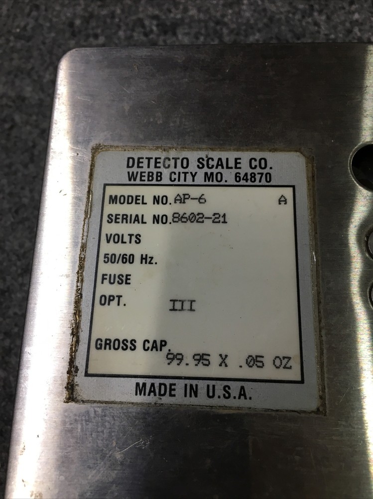 Detecto AP-6 Scale AP6 Portion Control Digital Scale