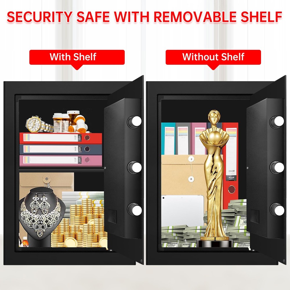 3.4 Cub Large Home Safe Fireproof Waterproof, Digital Security Fireproof Safe...