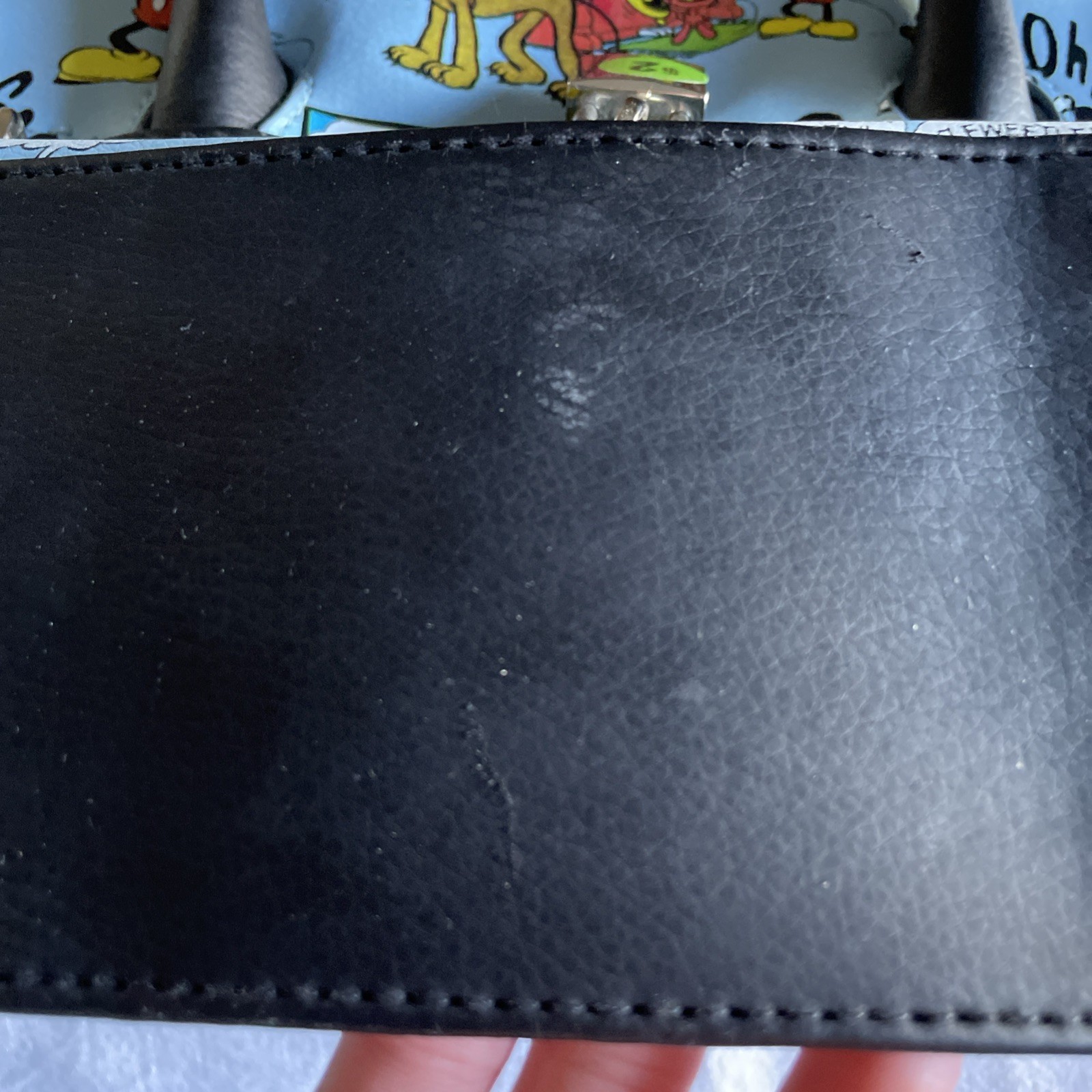 Disney Minnie & Mickey Mouse Lock & Key Satchel Purse Handbag Cartoon Comic Blue