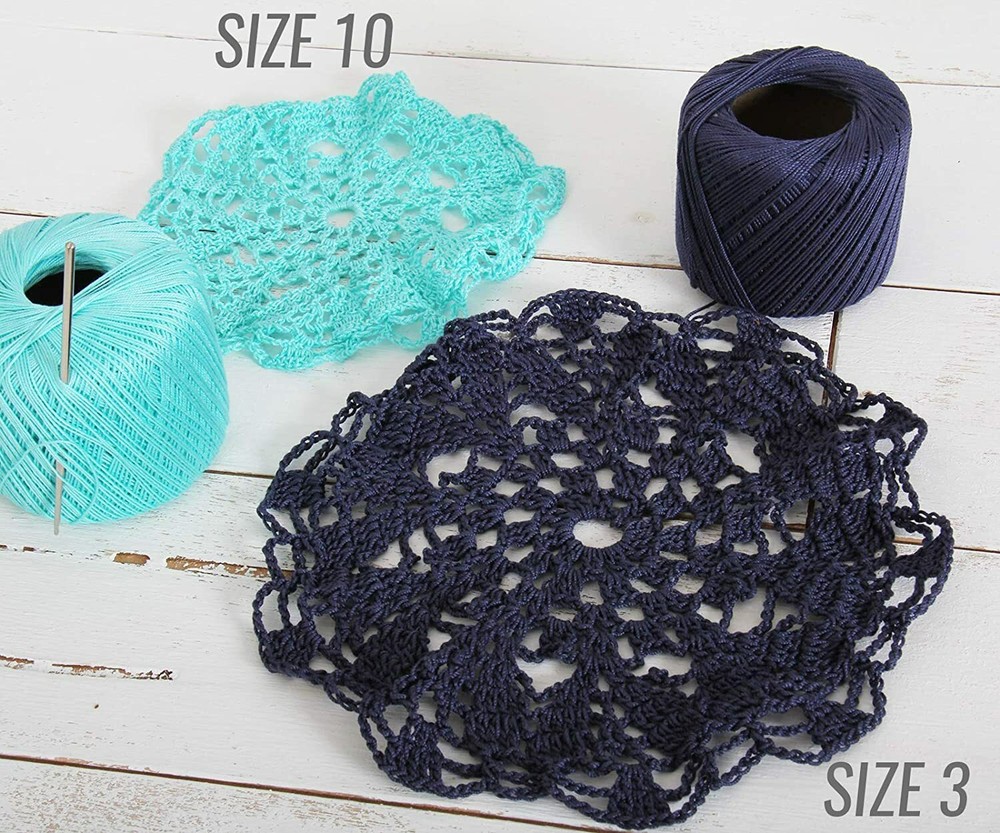 MULTICOLOR COTTON CROCHET THREAD - 2 SIZES & 7 VARIEGATED COLORS AVAILABLE