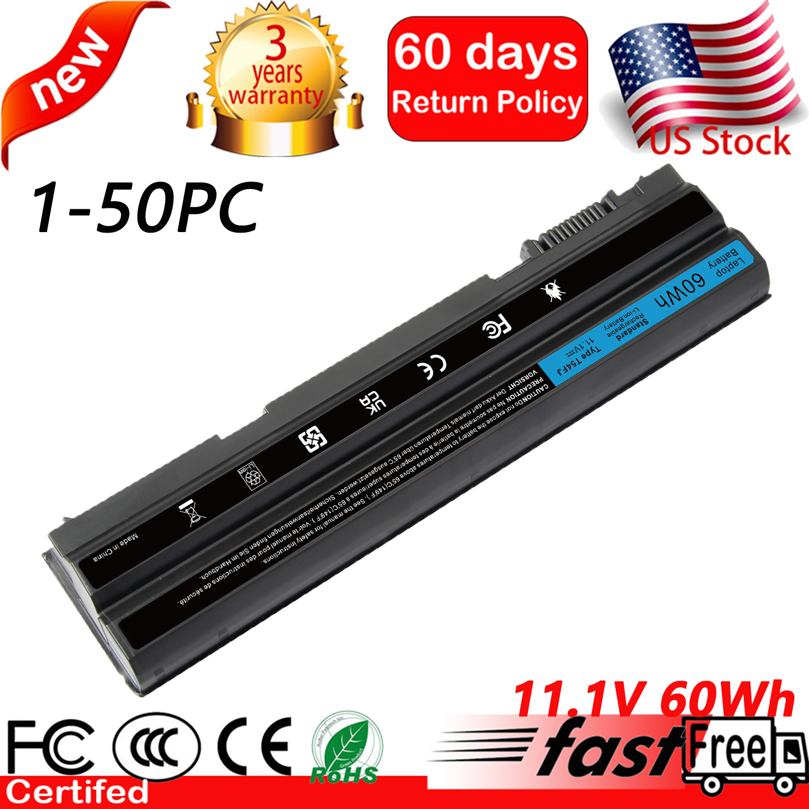 Lot Battery for Dell T54FJ 8858X Latitude E6440 E5430 E5520 E5530 E6420 E6430