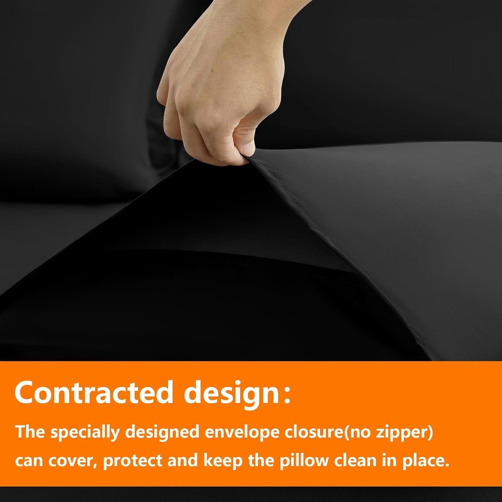 Queen Size Comforter Set - 7 Piece, Bedding Set, Black