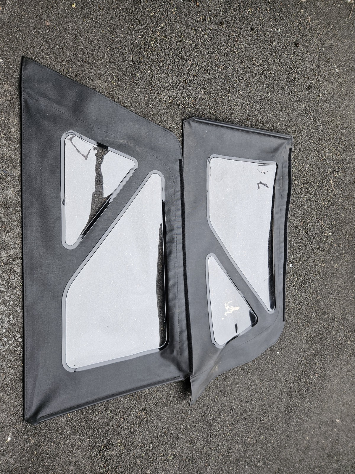 Jeep Wrangler Soft Top Windows 2 Door JK CLEAR VINYL GREY GRAY 07-18 PAIR LH RH