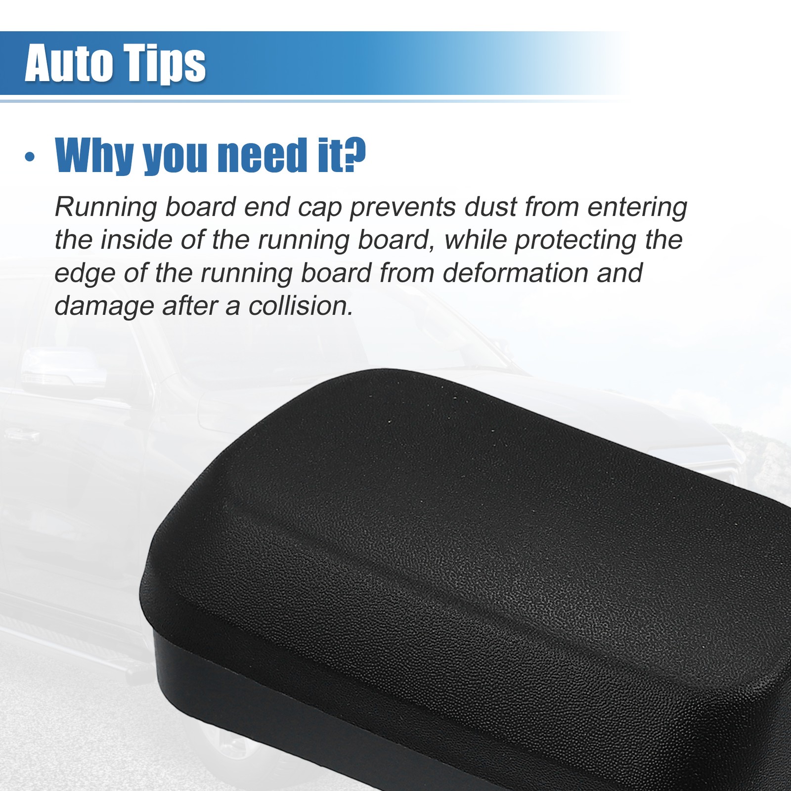 Piece of 2 Running Board End Cap 68193113AA fit for Ram 1500 2013-2022