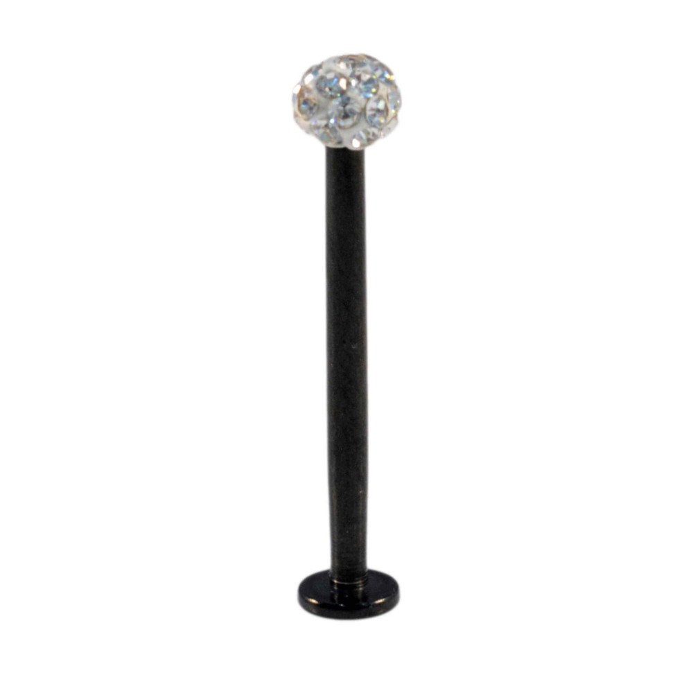 Cheek Labret Long Dimple Bar Piercing Stud BLACK