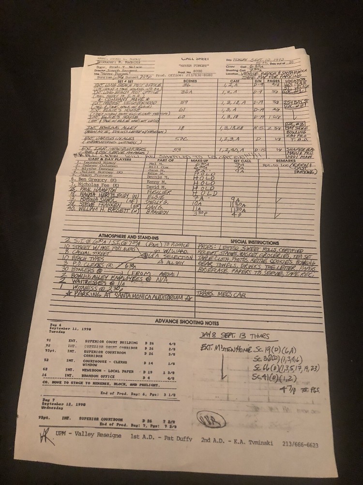 NEVER FORGET TELEPLAY by Ronald Rubin [Final Shooting Script]