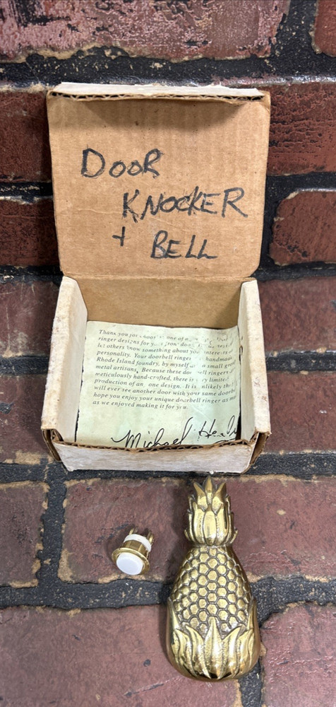 Vintage Brass Pineapple Door Bell Ringer