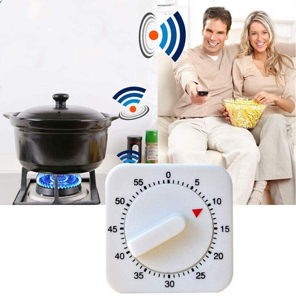 Mechanical Timer Game Count Down Counter 1Hr/60Min Alarm Kitchen Cooking Tool E