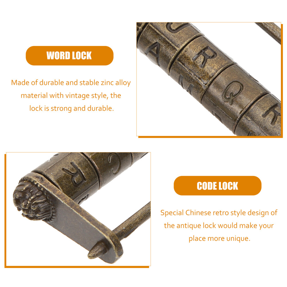 1PC Antique Code Door Lock Code Lock Word Lock Password Door Lock Friends Photo