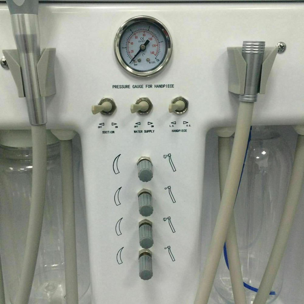 Portable Dental Unit with Air Compressor Curing Light+Scaler+Handpiece Set 4H US