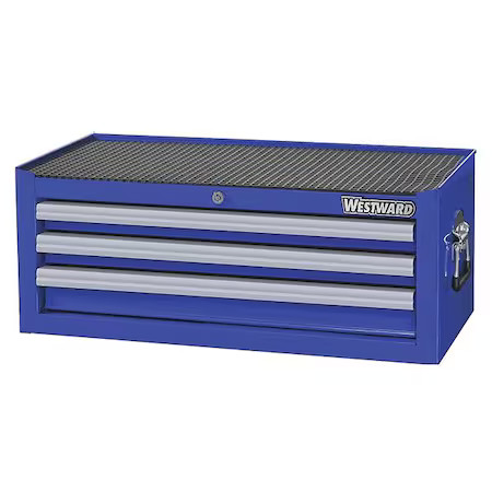 Westward 32H850 Westward Intermediate Chest, 3-Drawers, Powder Coated Blue,