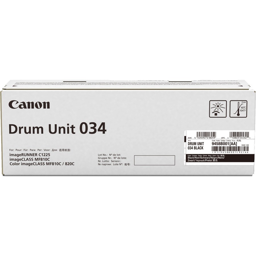 Canon 9458B001AA Drum Unit 034 Black For Select ImageClass Printers