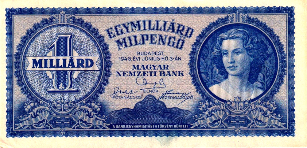 Hungary 1 Milliard Pengo 1946 UNC Pick-131