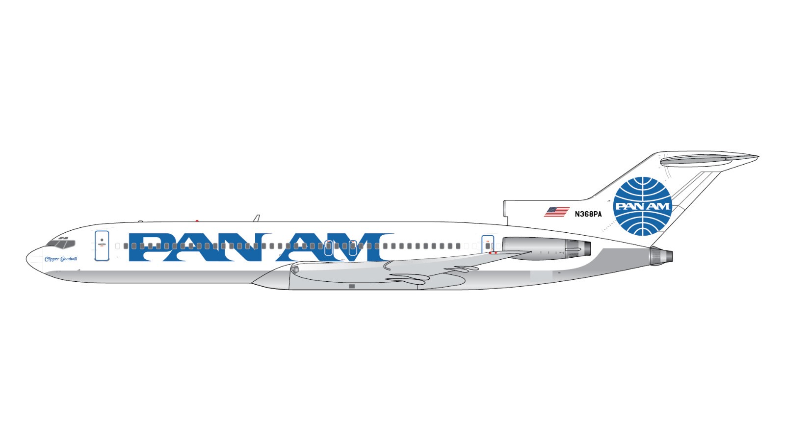 GeminiJets 1:400 Pan American Boeing 727-200 N368PA GJPAA2344 IN STOCK
