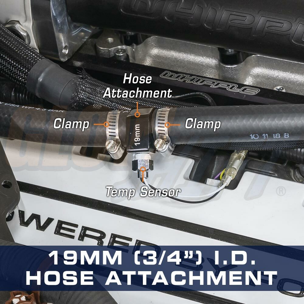 GlowShift 19mm 3/4" I.D. Water Oil Transmission Temperature Sender Hose Adapter