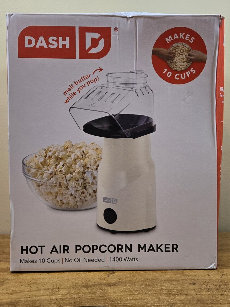 DASH 10 Cup Hot Air Popcorn Maker, Open Box, New