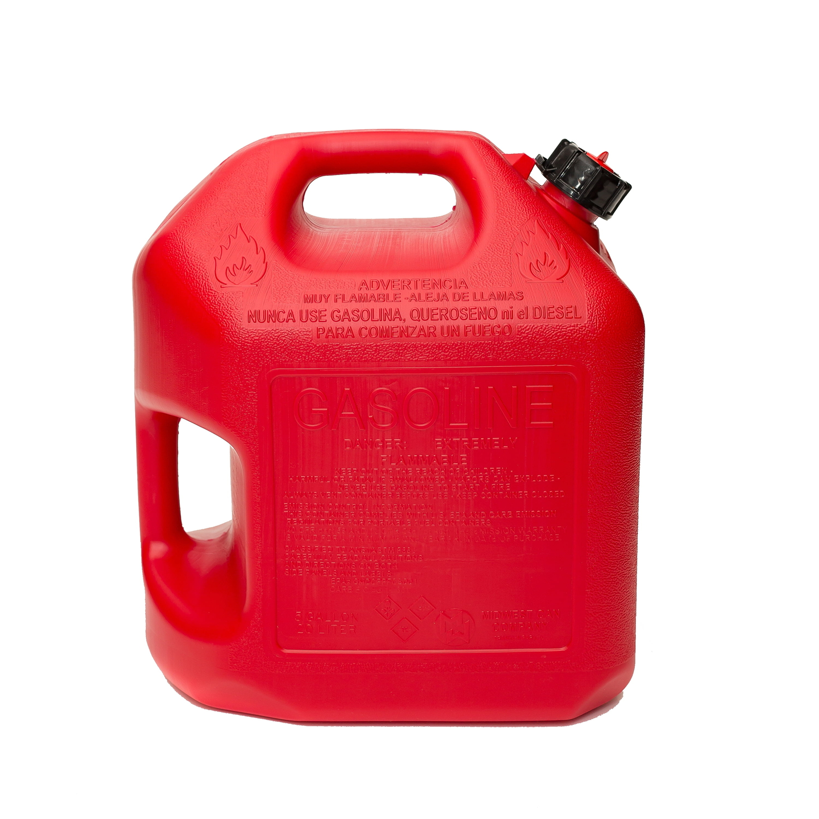 Midwest Can 5 Gallon Auto Shut off Gasoline Can, 5610-4, Red in Color
