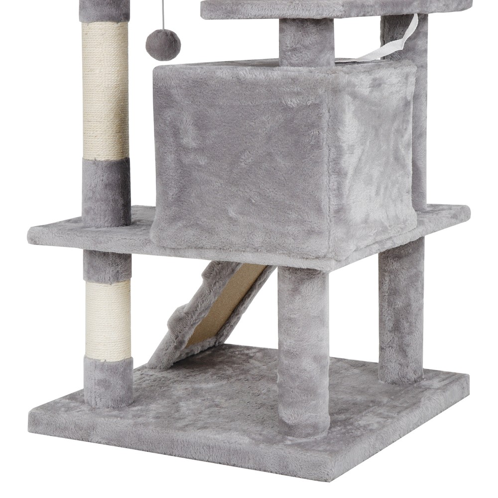 Cat Tree Multi-level 53" Tower for Multiple Cats W/Sisal Posts Plush Perch