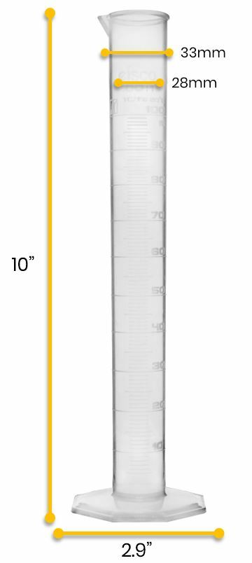 Eisco Labs 100ml Graduated Cylinder, Class B - Polypropylene