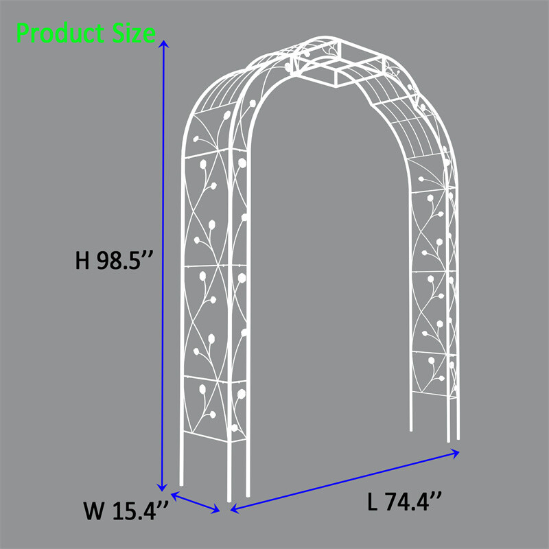 Metal Great Garden Arch Arbor for Climbing Rose Plants Outdoor Archway Trellis