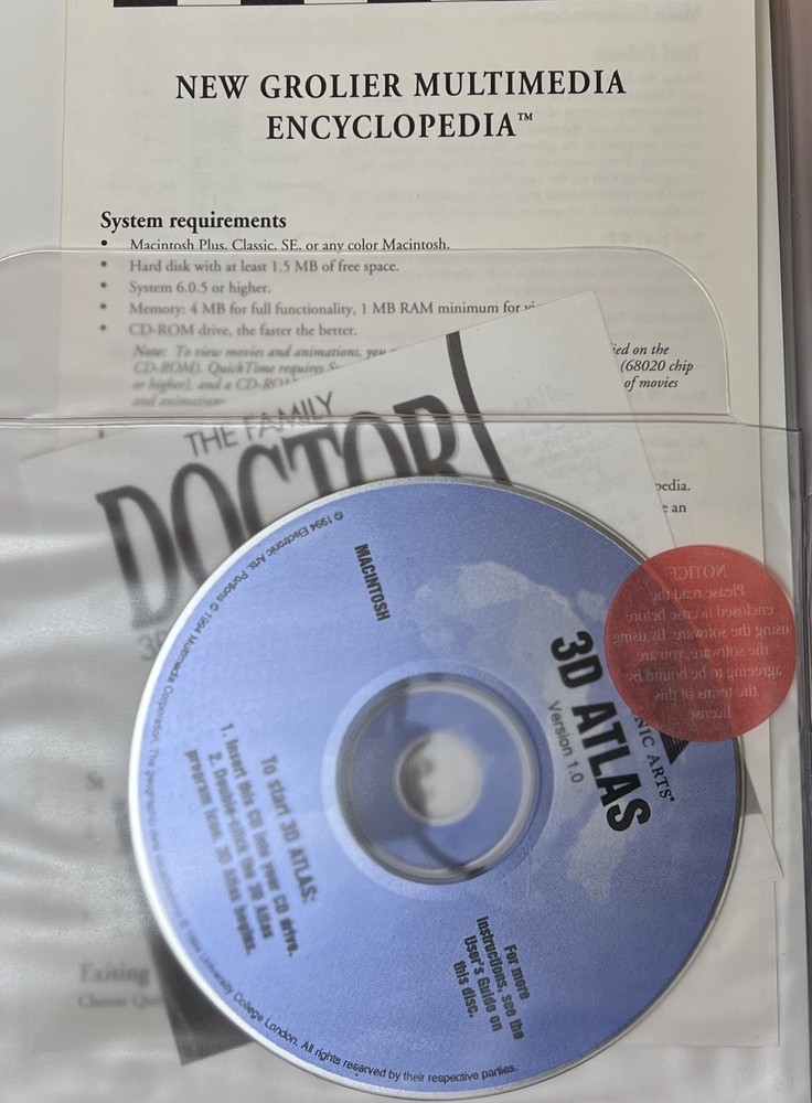 Vintage Apple Macintosh Compact Discs CD-ROM Software Bundle Encyclopedia Games