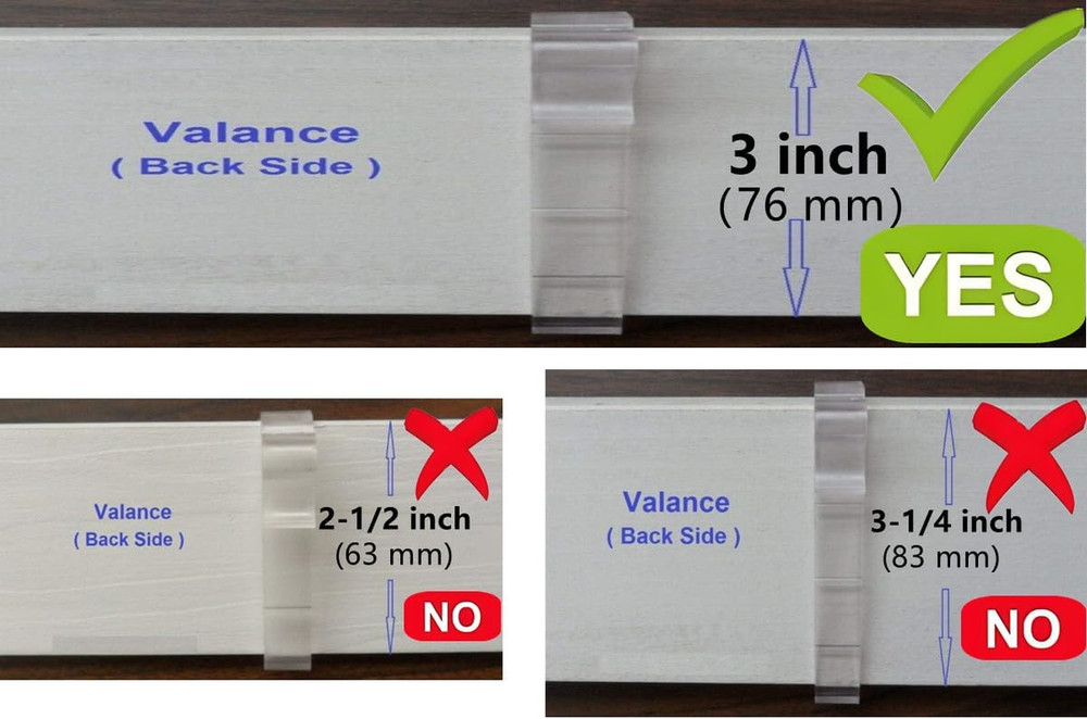 10 Pack 3 Inch Clear Plastic Window Blinds Valance Clips for Horizontal Blind