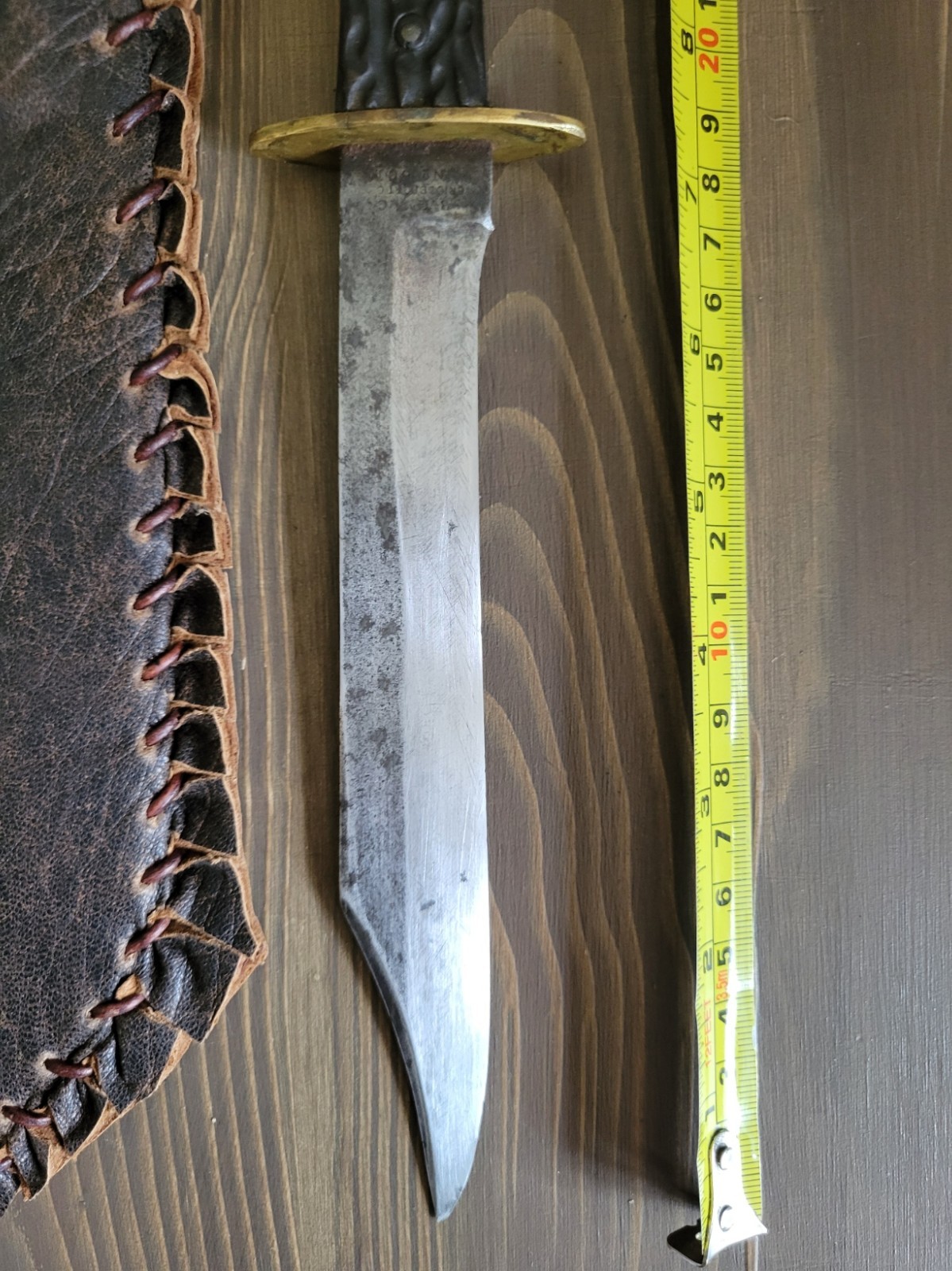 Bridgeport Gun Company Buffalo Handle Bowie Knife, Antique